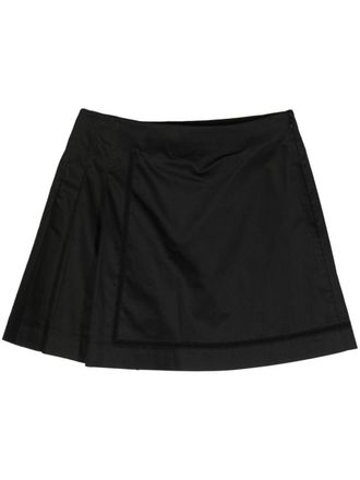 Shiatzy Chen pleated cotton miniskirt - Black