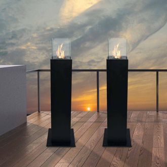 Dmora Chimenea De Bioetanol Dguazzin, Chimenea Ecol&oacute;gica, Hogar Sin Humo, Calefactor De Etanol, Made In Italy, 20x20 H110 Cm, Blanco - Dmora