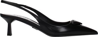 Prada Damess Leren zwarte sandalen