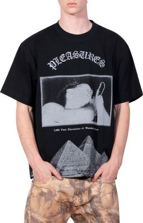 Pleasures Elevation Heavyweight Cotton Graphic T-Shirt in Black at Nordstrom, Size X-Large