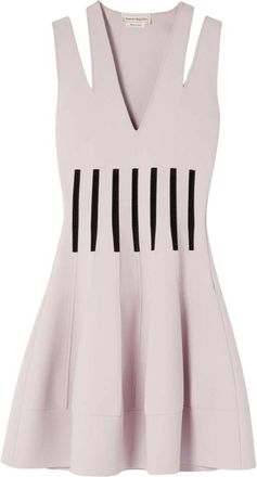 Alexander McQueen Geborduurde Corset Fit & Flare Midi Jurk - Dames - Korte kleedjes - Paars - XS - Kleedjes