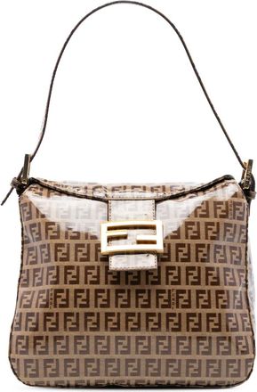 Fendi Borsa a spalla Double Flap con motivo Zucchino e cristalli XX secolo - Marrone