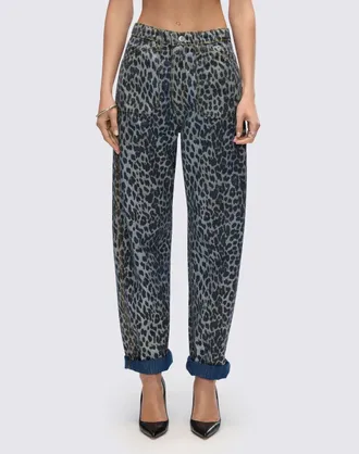Re/Done Rewind High Rise Jean In Dark Santa Cruz Cheetah