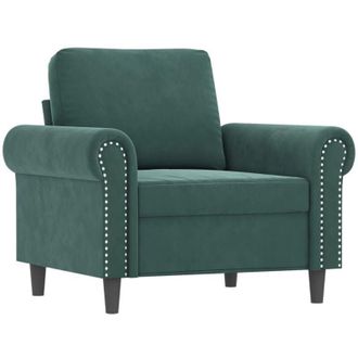 vidaXL Sill&oacute;n De Terciopelo Verde Oscuro 60 Cm Vidaxl