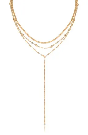 Ettika Trio Dainty Layered Necklace in Gold at Nordstrom