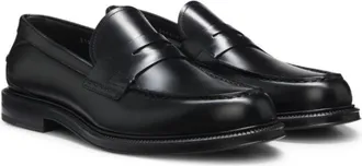 BOSS Brush-off leather college loafers made in Italy