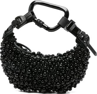 Innerraum Clutches, male, Black, ONE SIZE, Black Beaded Bum Bag with Carabiner