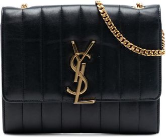 Saint Laurent Pre-owned Saint Laurent Matelasse Lambskin Monogram Vicky Chain Wallet MRT554125