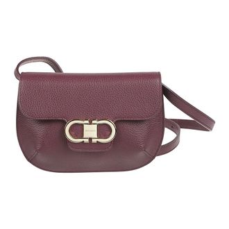 Ferragamo Cross Body Bags, female, Purple, Size: ONE SIZE Double Gancini Mini Bag