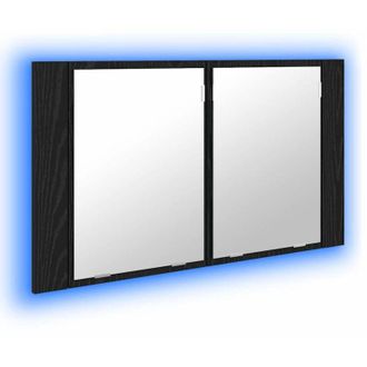 vidaXL Armario Con Espejo De Ba&ntilde;o Roble Negro 80 X 12 X 45 Cm Vidaxl