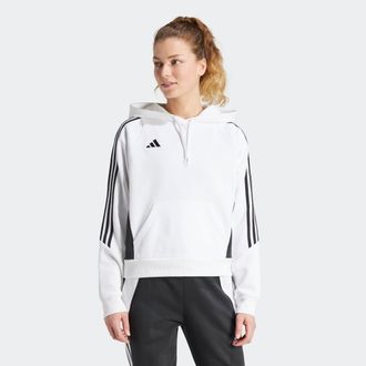adidas Kapuzensweatshirt ADIDAS PERFORMANCE TIRO24 SWHOODW, Damen, Gr. L, schwarz-weiss (wei&szlig;, schwarz), Obermaterial: 70% Baumwolle, 30% Polyester, normal, 