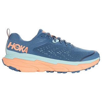 Hoka One One Hoka Challenger ATR 6 Textile Synthetic Womens Lace Up Trainers - Real Teal Cantaloupe - Size:UK 5.5