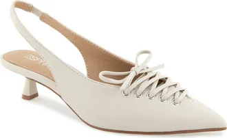 Esprit Paulina Slingback Kitten Heel Pump in Ivory Pu at Nordstrom Rack, Size 7.5