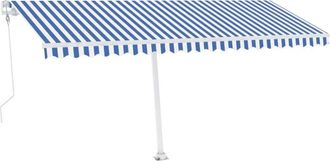 vidaXL Vidaxl - Toldo Autom&aacute;tico Led Sensor De Viento Azul Y Blanco 500x300 Cm