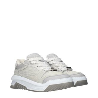 Versace Quilted Leather Low Top Sneaker - Gray