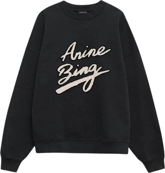 Anine Bing Jersey Color Black Anine Bing - Dames - Sweatshirts - Zwart - L - Katoen - Hoodies & sweatvesten