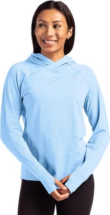 Cutter & Buck Adapt Knit Recycled Womens Heathered Hooded Pullover