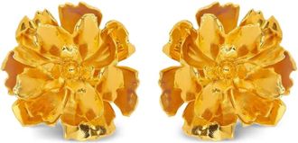 Oscar De La Renta Large Peony clip-on earrings - Gold