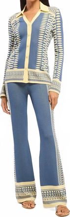 Misa Womens Aegean Dulce Top In Geometry Blue