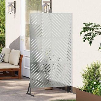 Berkfield Home Privacy Screen 100x50x180 cm Galvanised Steel in Silver | Size: 100 x 50 x 180 cm