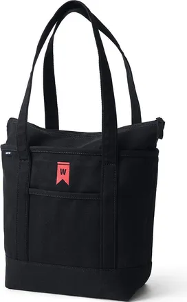 Lands End Zip Top Long Handle Canvas Tote Bag in Black/black at Nordstrom, Size X-Large