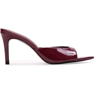Black Suede Studio Brea 80 Patent Mule in Ruby Patent Leather at Nordstrom, Size 37.5 Eu