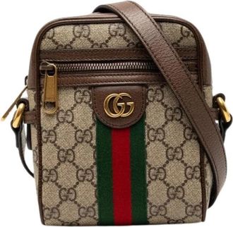 Gucci Pre-owned Ophidia Crossbodytas - Dames - Vintage Schoudertas - Beige - ONE Size - Leer - Vintage