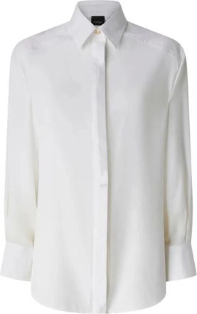 Pinko Cassata Camicia Popeline - Dames - Overhemden - Wit - L - Leer - Overhemden