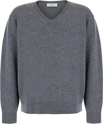 Dunst Cashmere V-Neck Sweater - Heren - V-hals truien - Grijs - XL - Wol - Truien & Vesten