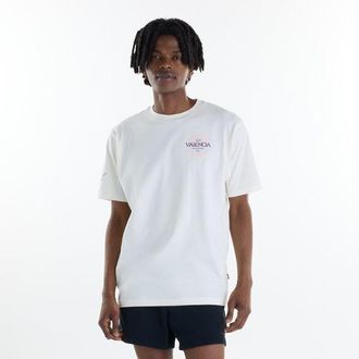 New Balance Uomo Valencia Marathon Graphic T Shirt - Paella in Blu, Cotone, Taglia XL