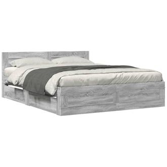 Berkfield Home Bed Frame with Headboard without Mattress Grey Sonoma 160x200 cm