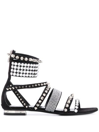 Philipp Plein Sandali con borchie - Nero