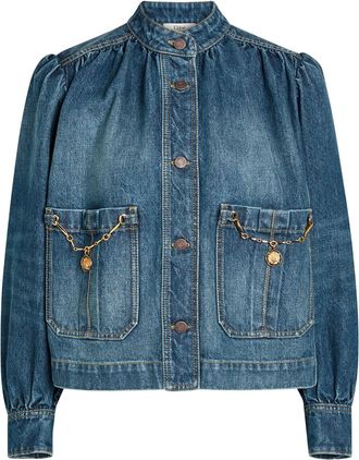 Chlo&eacute; Capsule Embellished Denim Jacket - 42 (UK14 / L)