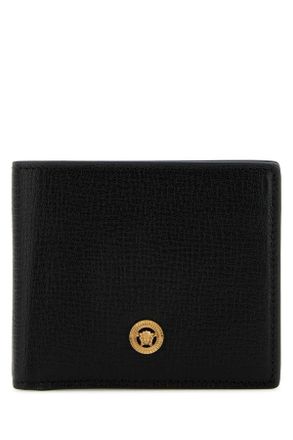Versace Black Leather Medusa Biggie Wallet