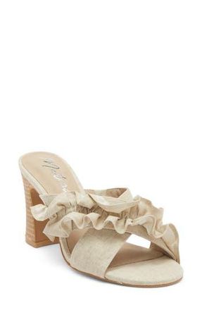 Matisse Footwear Ruffle Strap Block Heel Mule Sandal in Natural at Nordstrom Rack, Size 10