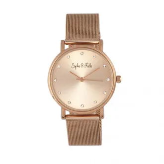 Sophie & Freda Savannah mesh armbandhorloge met Swarovski-kristallen