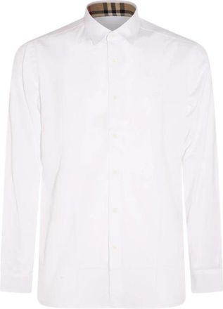 Burberry Witte Katoenen Klassieke Overhemd - Heren - Casual Overhemden - Wit - S - Katoen - Overhemden