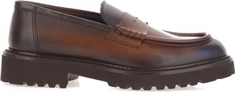 Doucal's Donkerbruine Platte Loafers - Heren - Loafers - Bruin - 43 EU - Schoenen