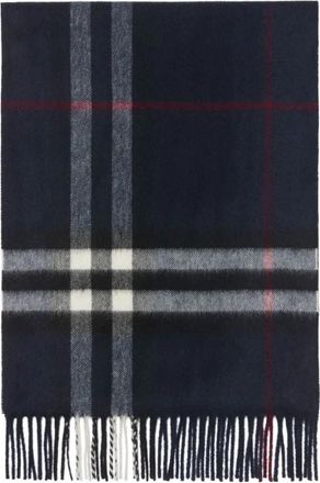 Burberry Check Cashmere Sjaal - Dames - Wintersjaals - Blauw - ONE Size - Kasjmier - Accessoires