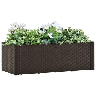 Berkfield Home Garden Raised Bed with Self Watering System Mocha 100x43x33 cm in Black | Size: 100 x 43 x 33 cm