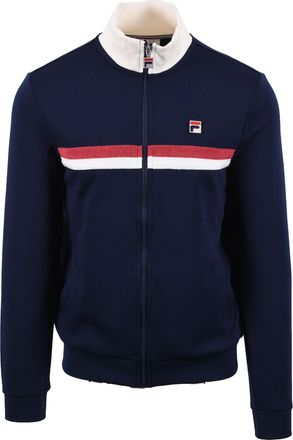 Fila Mens ENRICO TRACK JACKET NAVY/GARDENIA/GARNET Cotton - Size X-Large