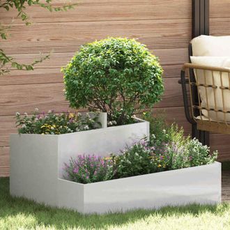 vidaXL Vidaxl - Maceta Para Jard&iacute;n Plateado 80 X 80 X 50 Cm Acero Inoxidable