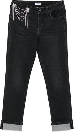 Liu Jo rhinestone-embellished straight-leg jeans - Black