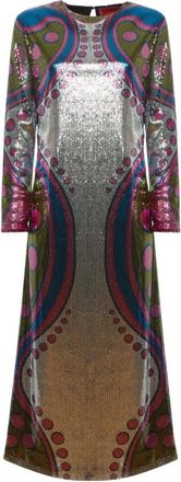 La DoubleJ Betoverende Swing Jurk - Dames - Maxi kleedjes - Veelkleurig - L - Polyester - Kleedjes