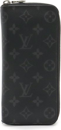 Louis Vuitton Black Gray Monogram Eclipse Monogram Eclipse Long Wallet (Bi-Fold) (Pre-Owned)