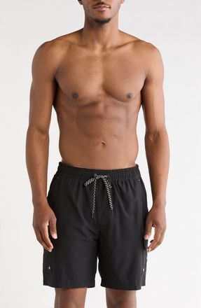 Hurley Carmel Cargo Swim Shorts in Black at Nordstrom Rack, Size Medium