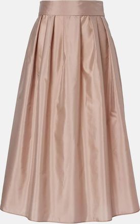 Max Mara Falda midi Effetto de tafet&aacute;n plisada