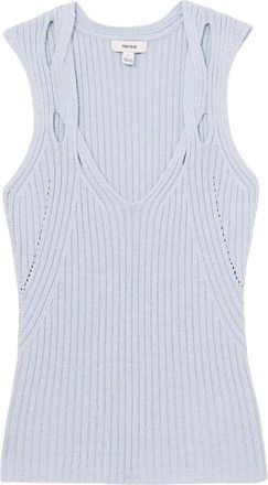 Reiss Alethia Twist Strap Linen-Blend Vest