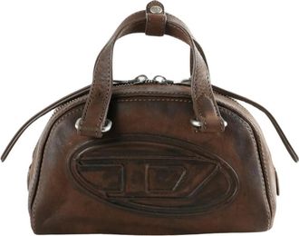 Diesel Bolso de Hombro Oval D de Piel - Bags - Mujer - Marr&oacute;n - ONE SIZE