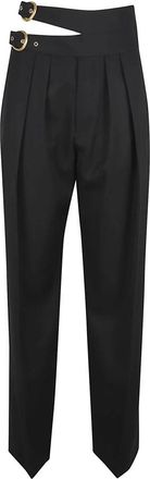 Chlo&eacute; Tailored broek met hoge taille - Dames - Wijde Broeken - Zwart - S - Katoen - Broeken